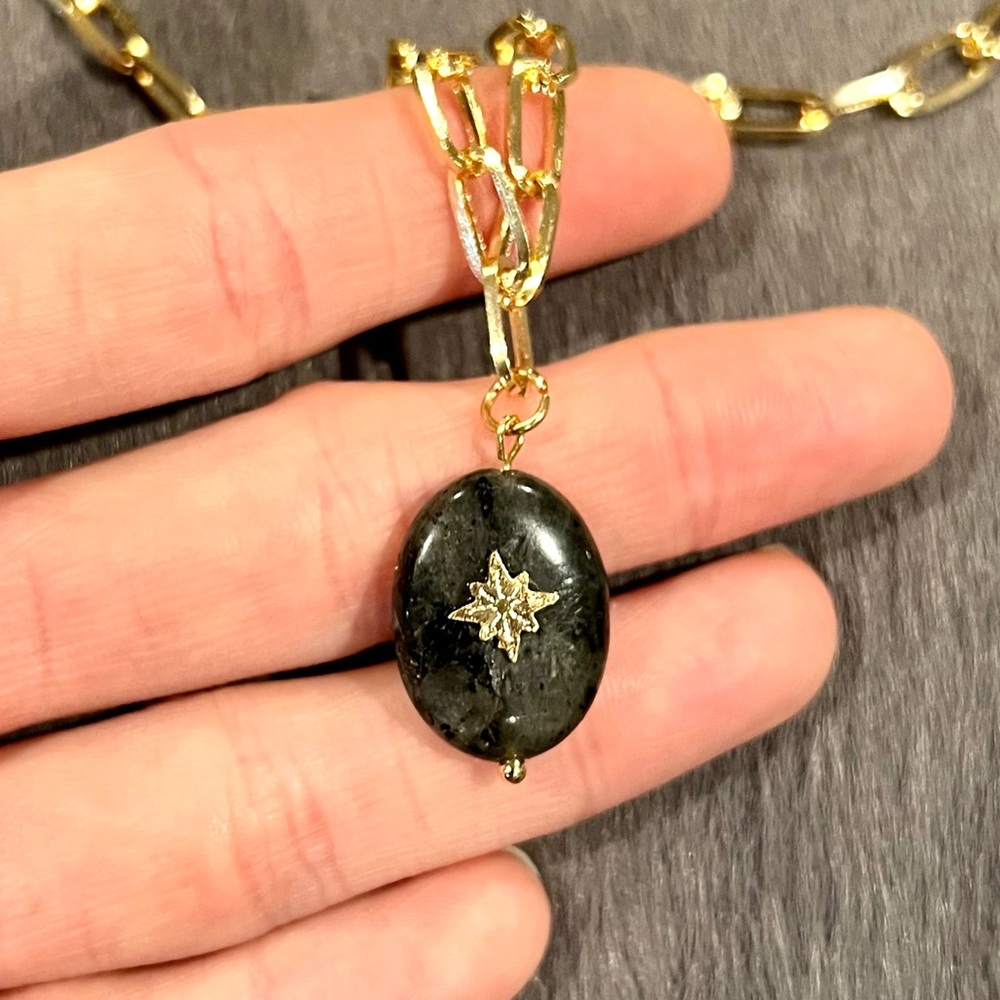 New Larvikite Crystal Necklace
